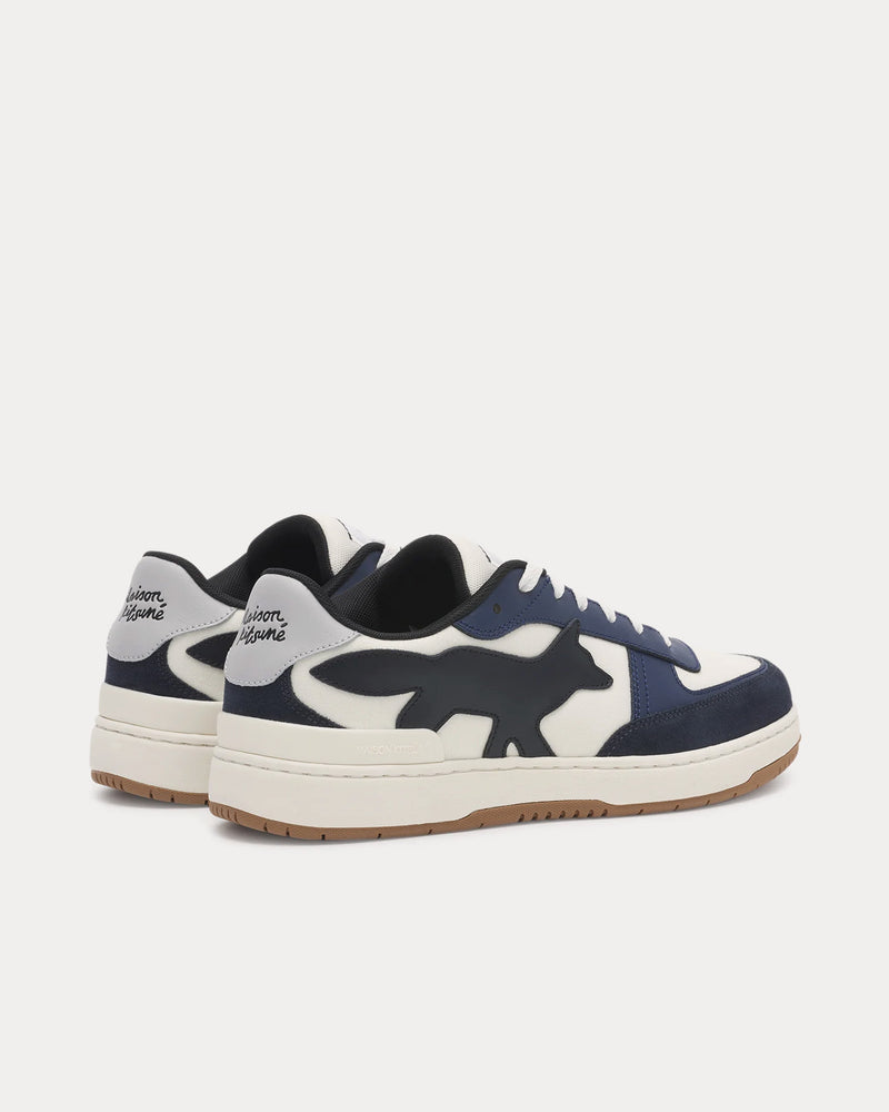 Maison Kitsuné Chiru Leather Navy / White Low Top Sneakers - 4