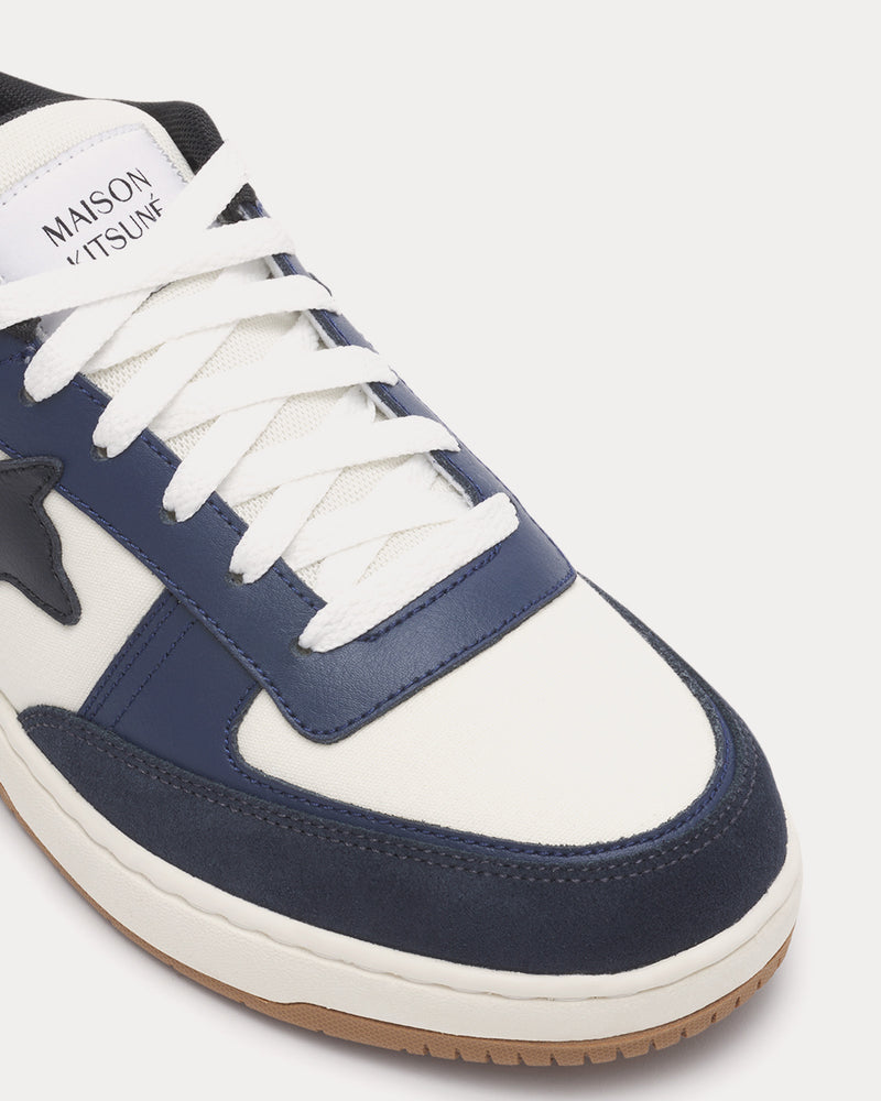 Maison Kitsuné Chiru Leather Navy / White Low Top Sneakers - 5