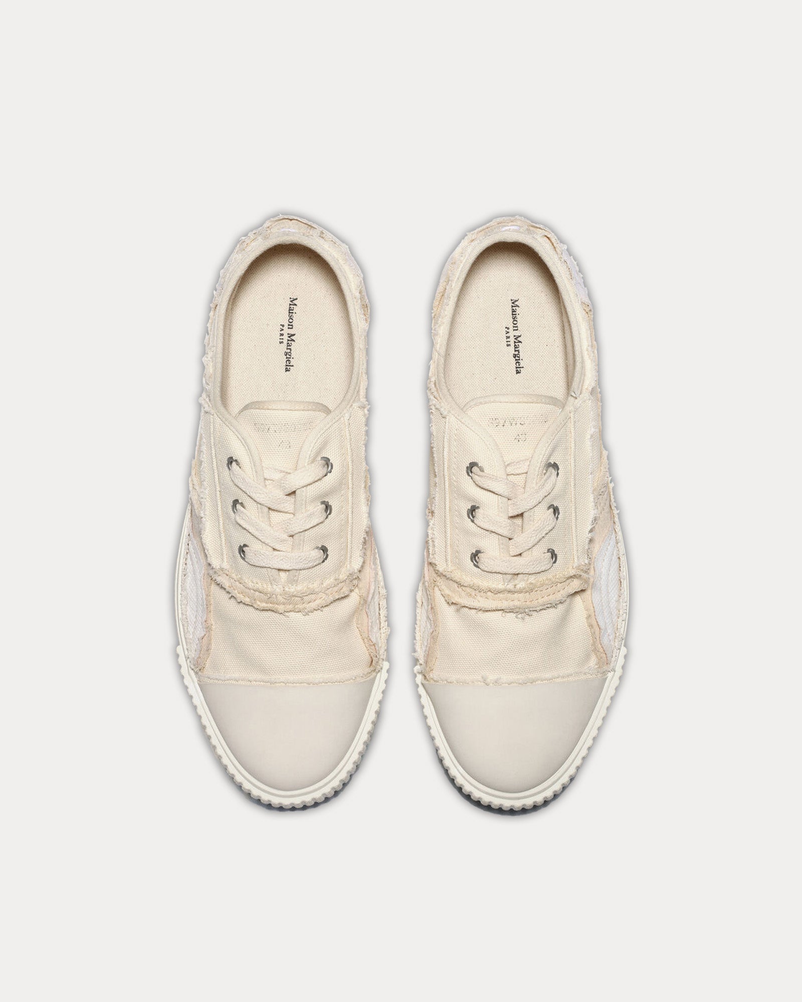 Maison Margiela Inside-Out Canvas Natural Mix Low Top Sneakers - 2