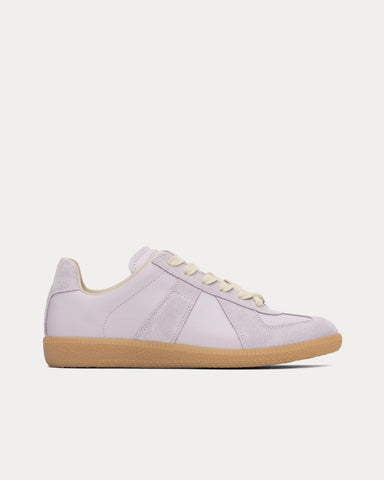 Maison Margiela Replica Leather & Suede Glicine Low Top Sneakers