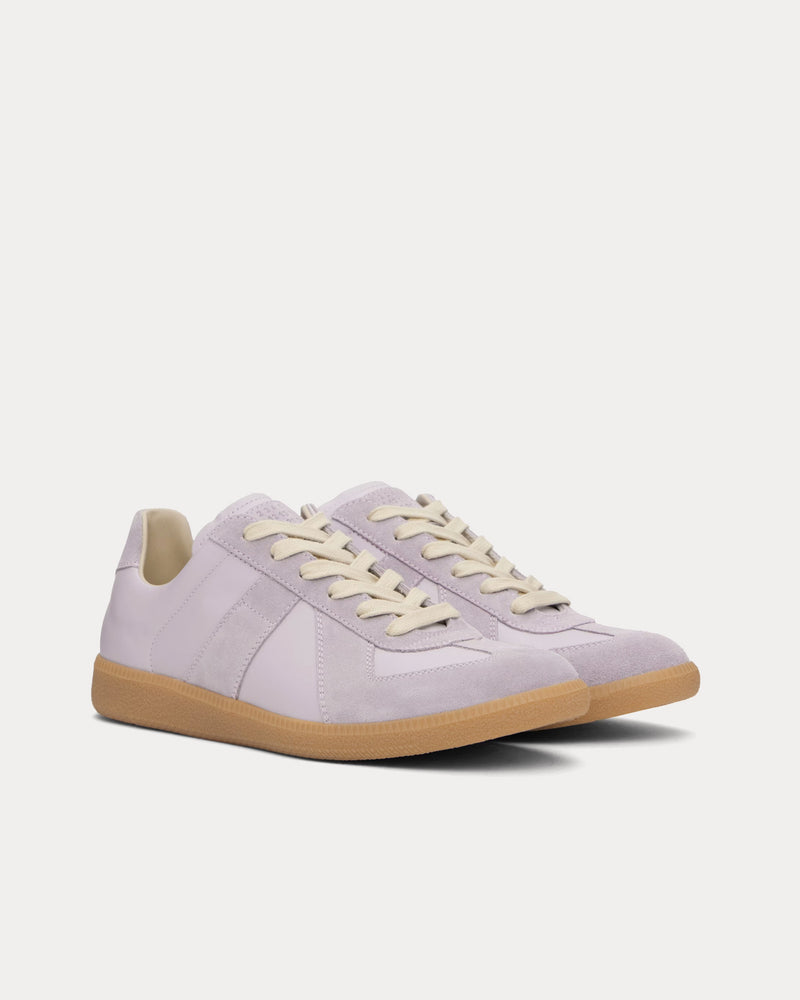 Maison Margiela Replica Leather & Suede Glicine Low Top Sneakers - 3