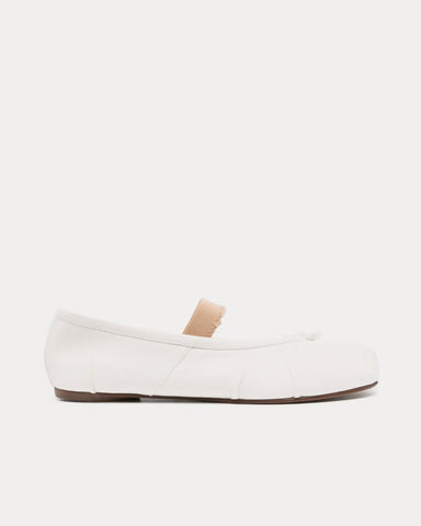 Maison Margiela Tabi Elastic Band Ballerina Ivory White Flats