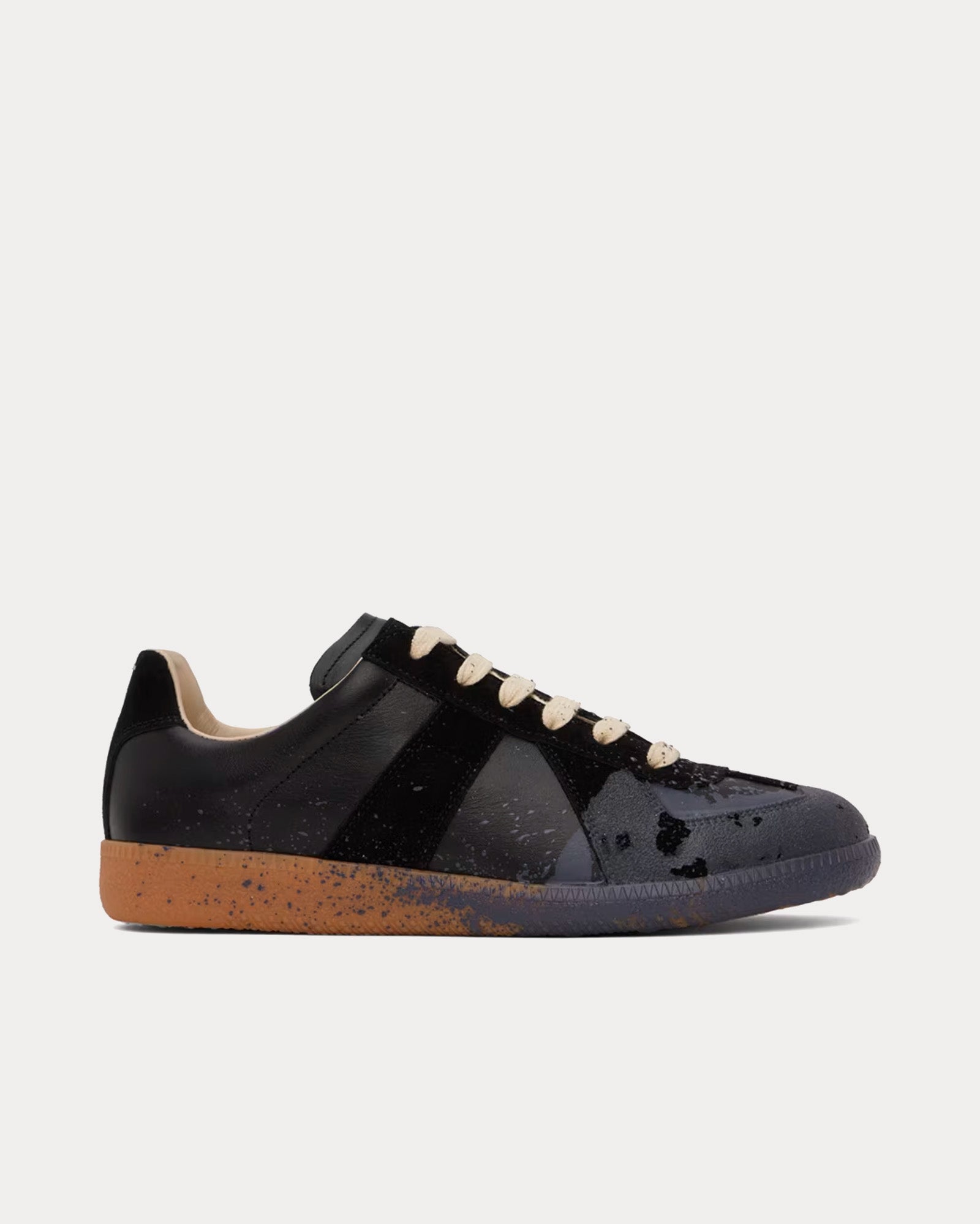 Maison Margiela Paint Replica Black / Pewter Low Top Sneakers ...