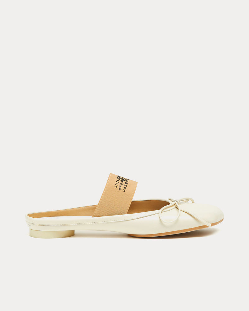 MM6 Maison Margiela Anatomic Ballerinas White Slip Ons - 1