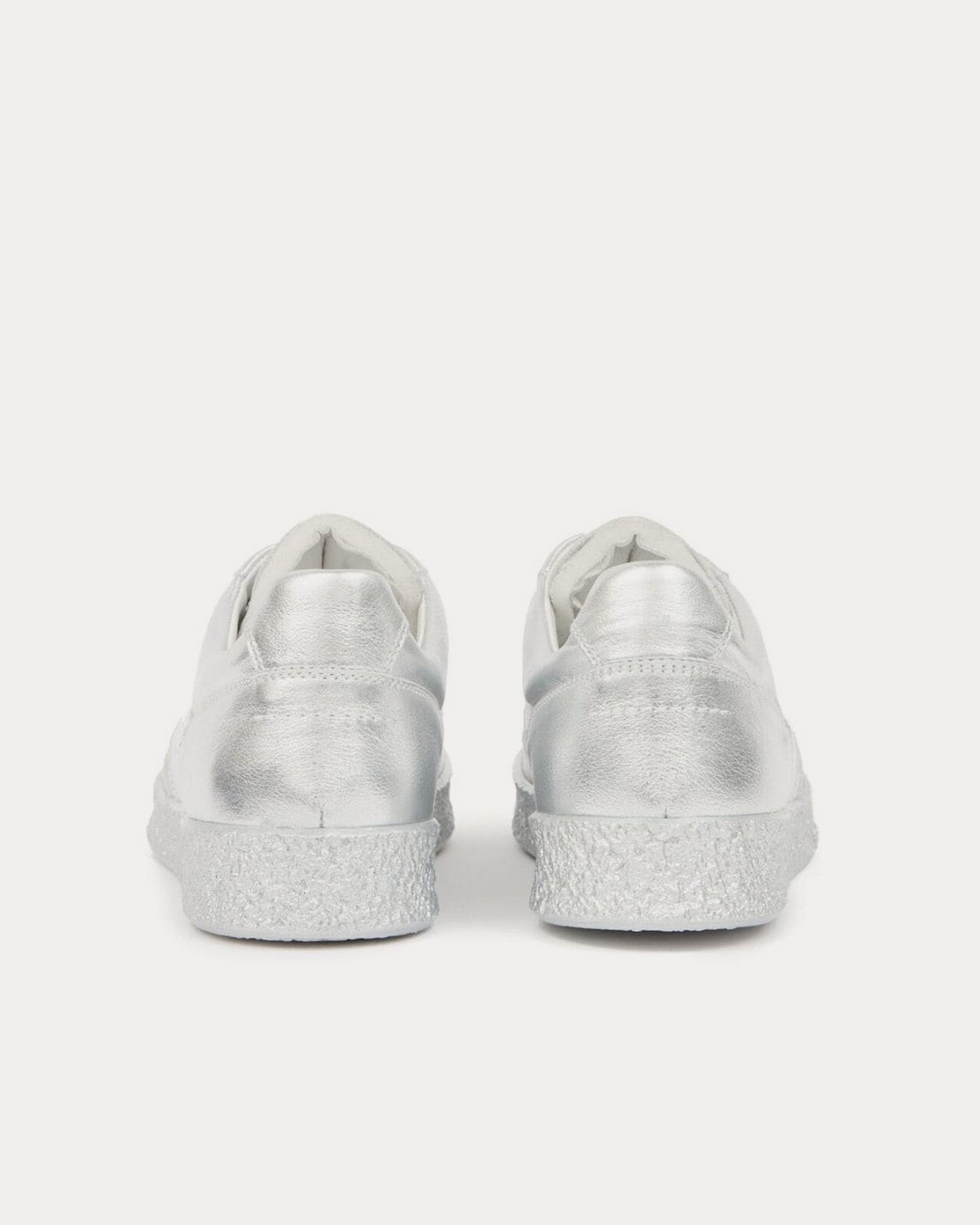 MM6 Maison Margiela 6 Court Metallic Silver Low Top Sneakers - 3