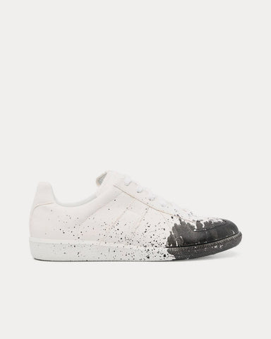 Maison Margiela Paint Replica Canvas White / Black Low Top Sneakers