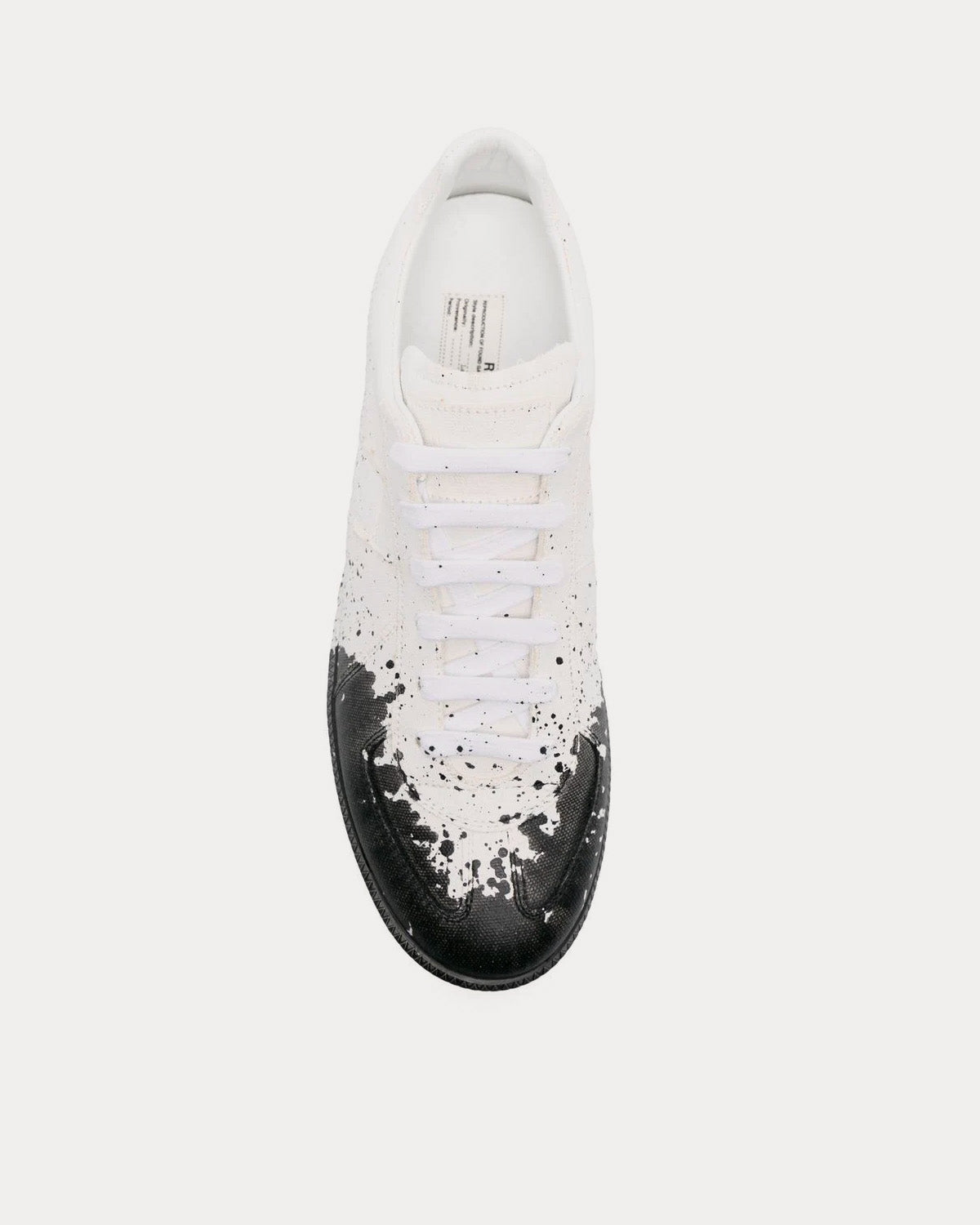 Maison Margiela Paint Replica Canvas White / Black Low Top Sneakers - 2