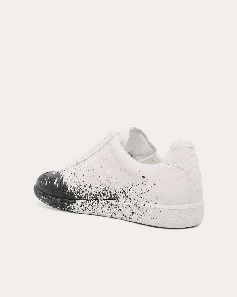 Maison Margiela Paint Replica Canvas White / Black Low Top Sneakers - 3