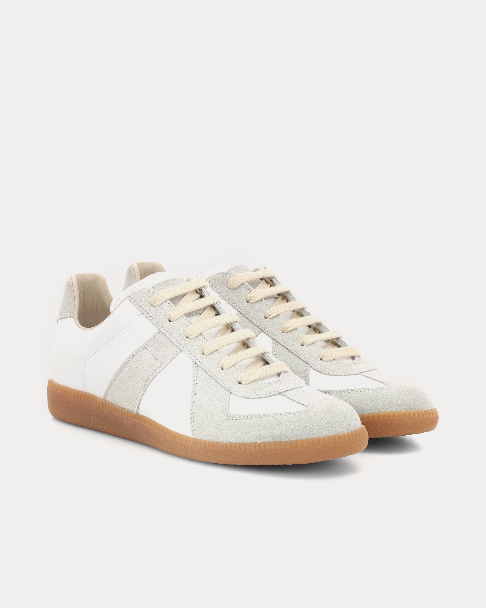 Maison Margiela Replica Leather Dirty White Low Top Sneakers - 2