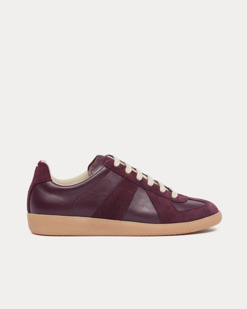 Maison Margiela Replica Leather Merlot Low Top Sneakers - 1