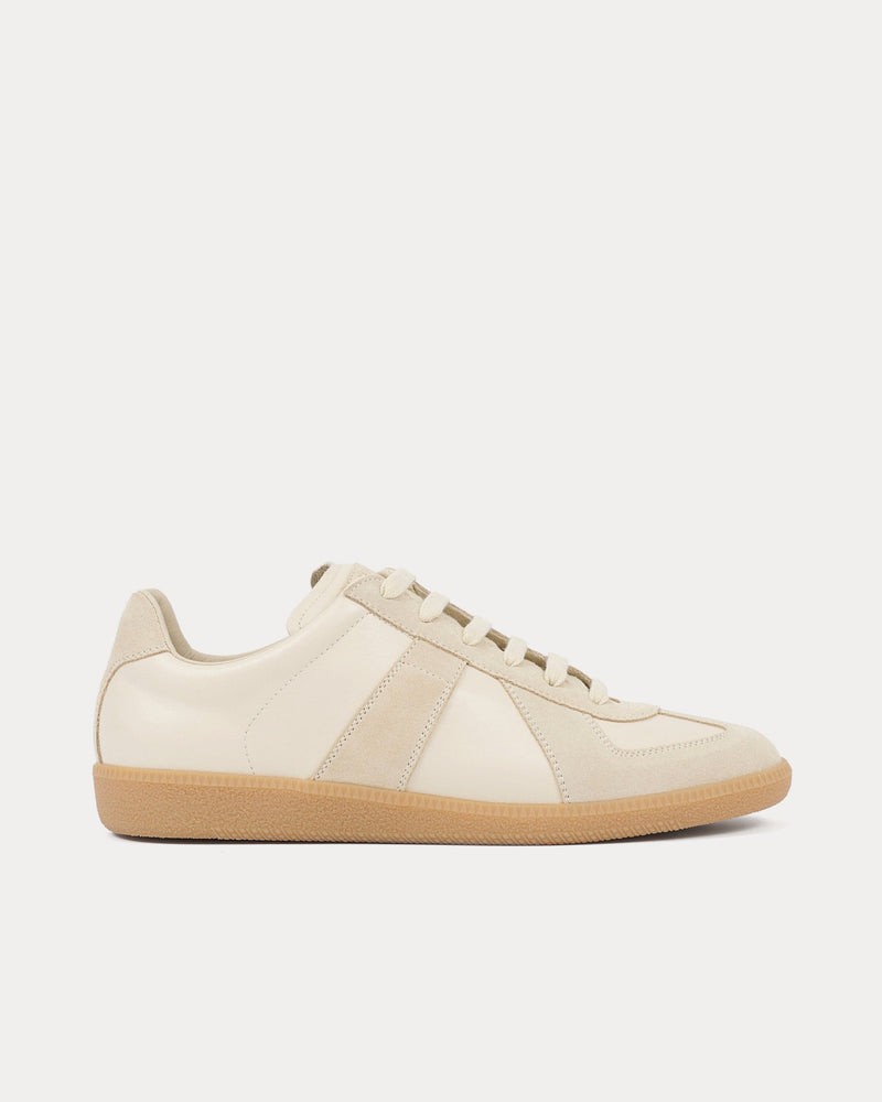 Maison Margiela Replica Leather Beige Low Top Sneakers - 1