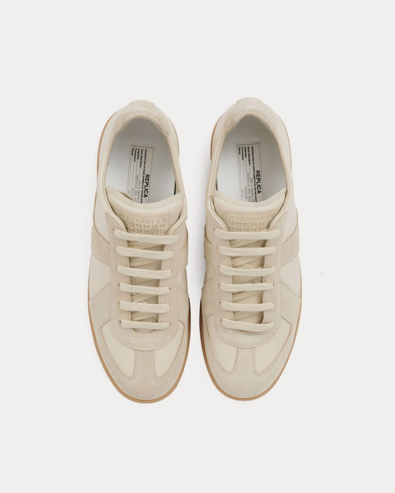 Maison Margiela Replica Leather Beige Low Top Sneakers - 2