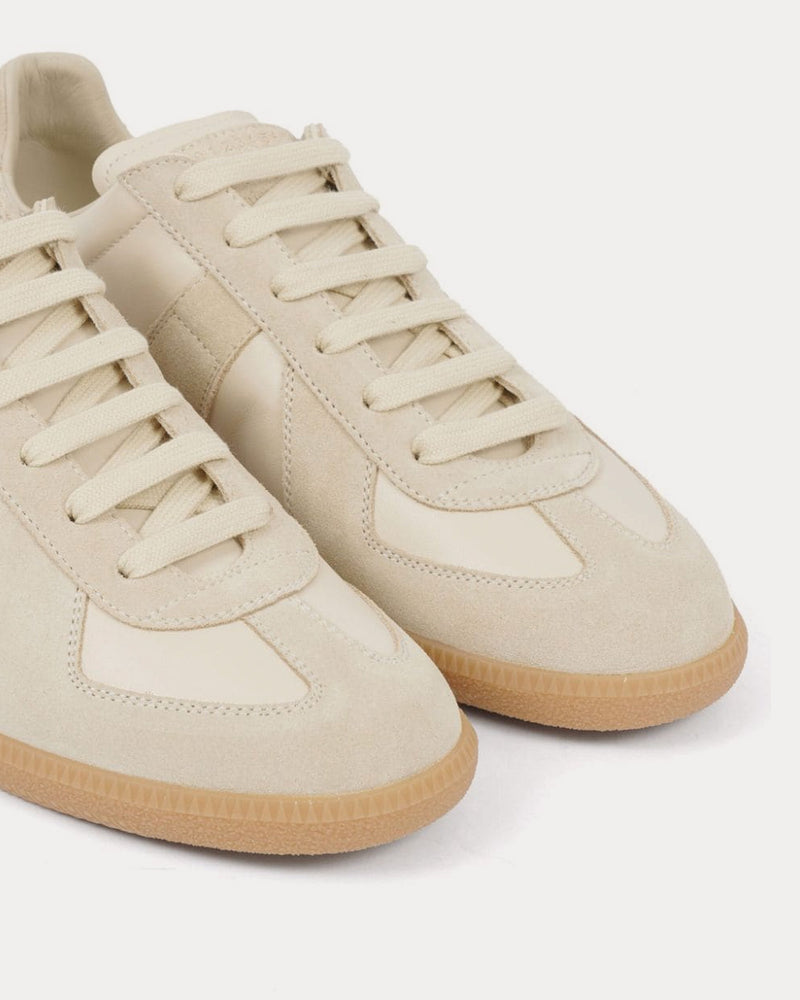 Maison Margiela Replica Leather Beige Low Top Sneakers - 4