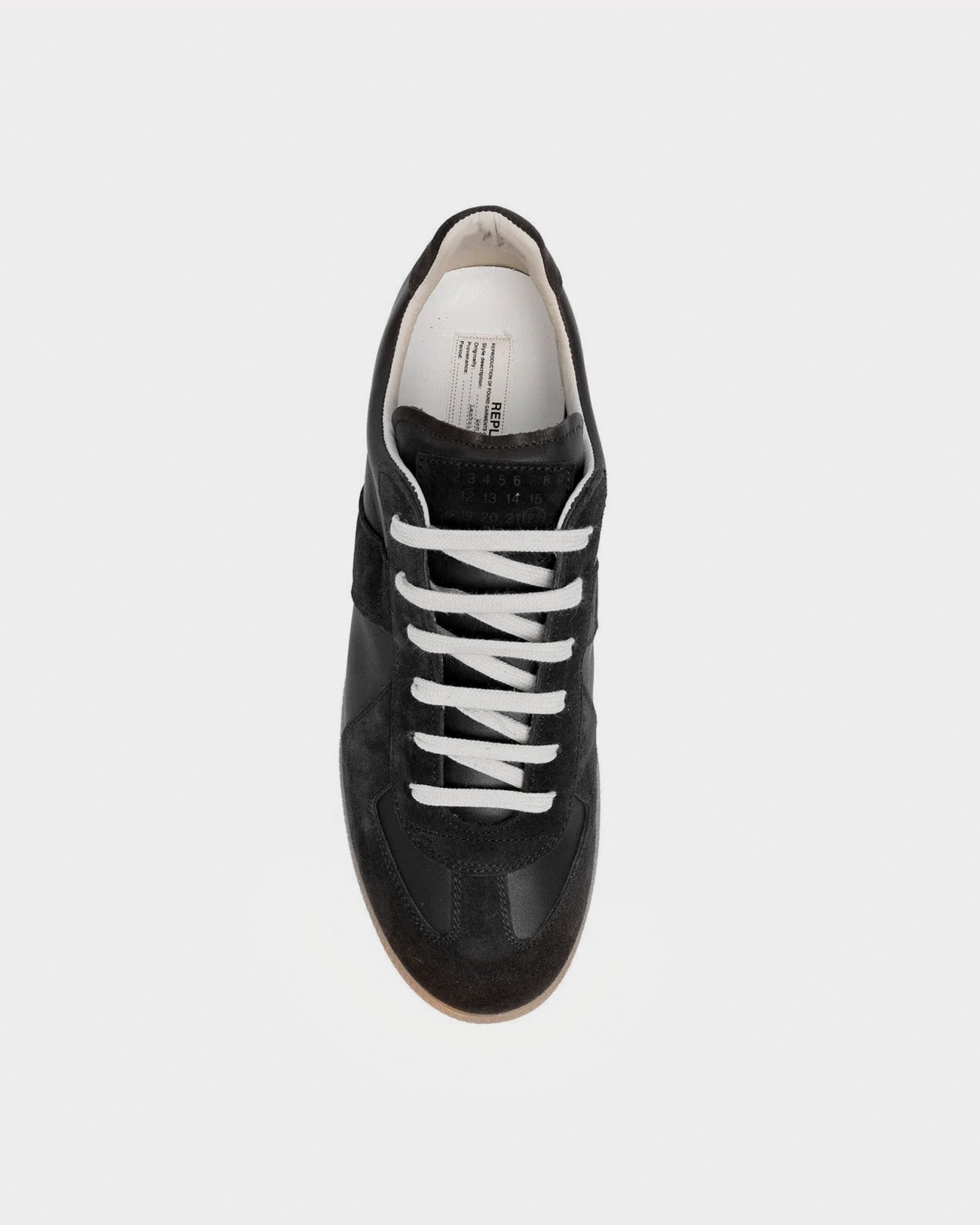 Maison Margiela Replica Leather Black Low Top Sneakers - 2