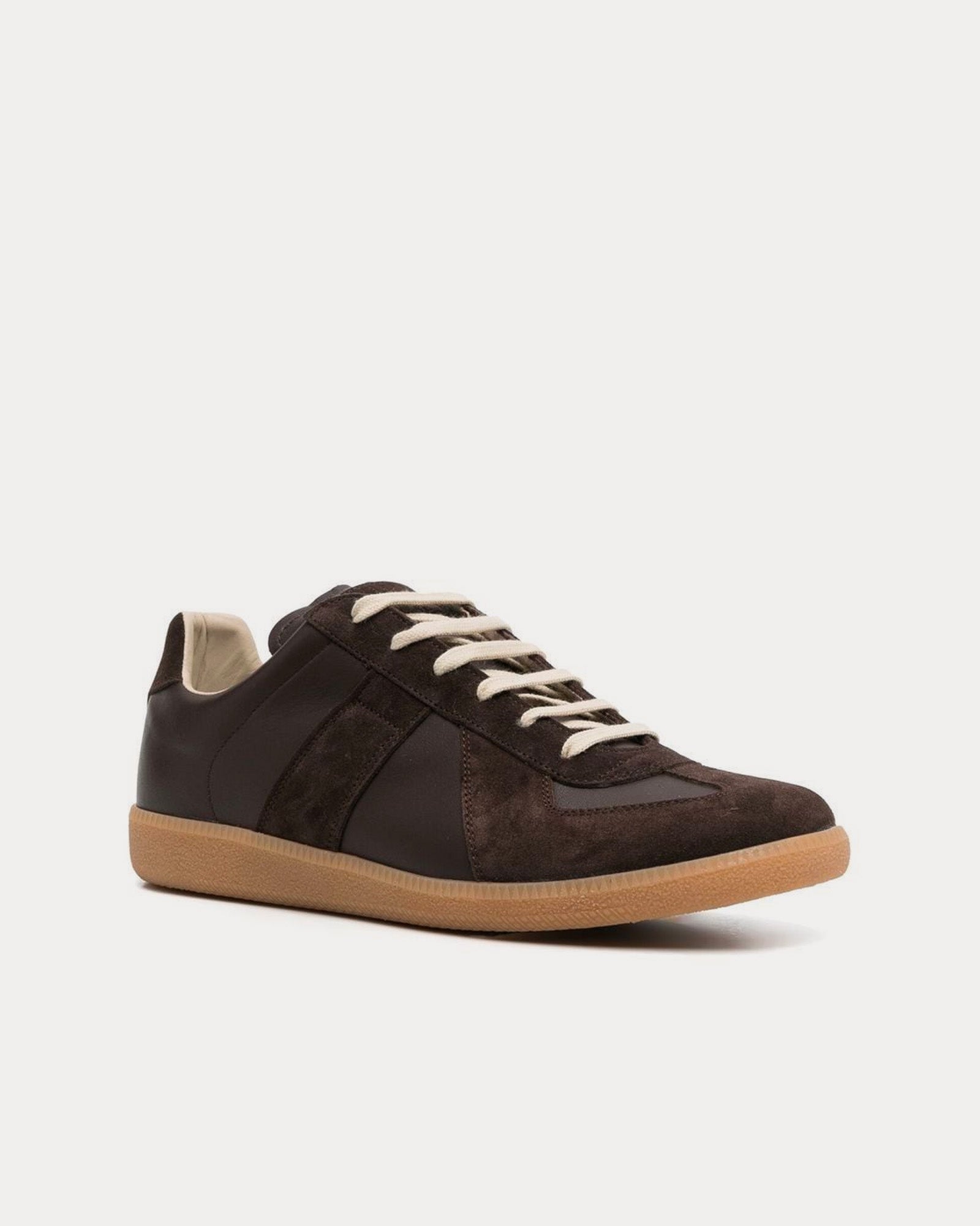 Maison Margiela Replica Leather Walnut Low Top Sneakers - 3