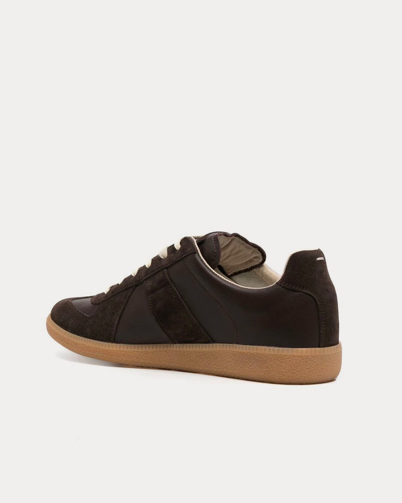 Maison Margiela Replica Leather Walnut Low Top Sneakers - 4