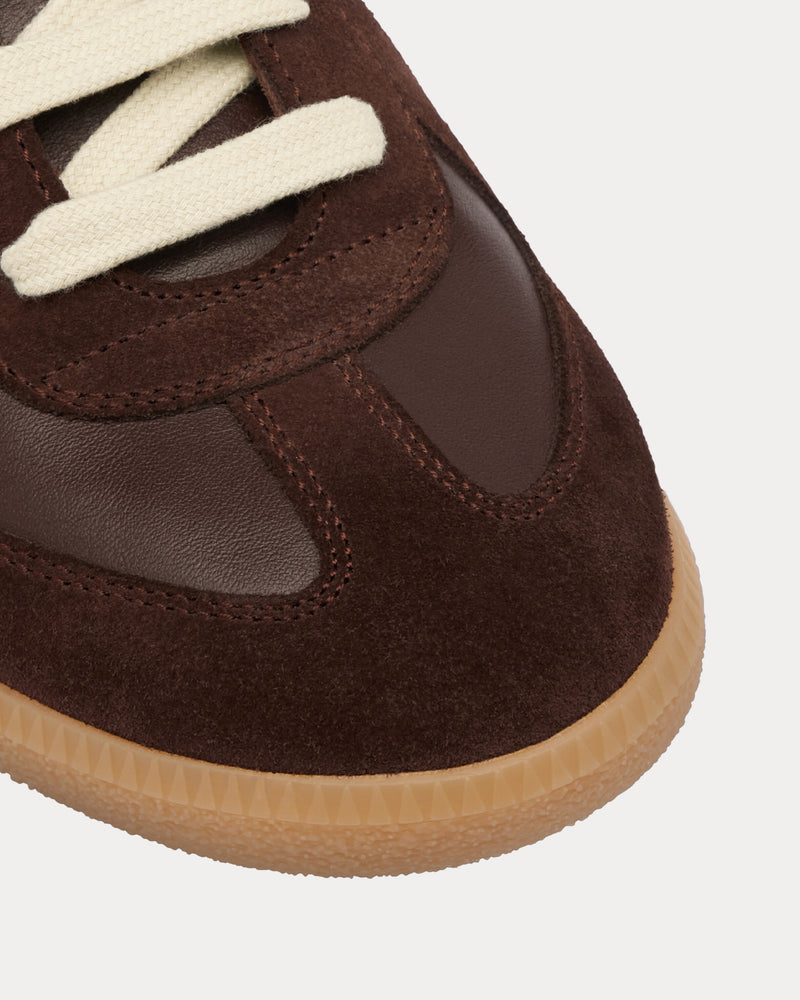 Maison Margiela Replica Leather & Suede Brown Low Top Sneakers - 4