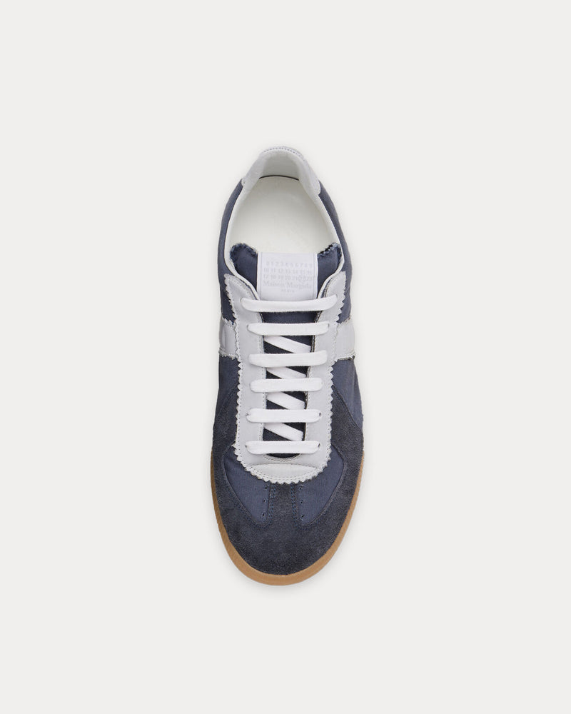 Maison Margiela Replica Cotton Drill & Suede Dark Indigo / White Low Top Sneakers - 2