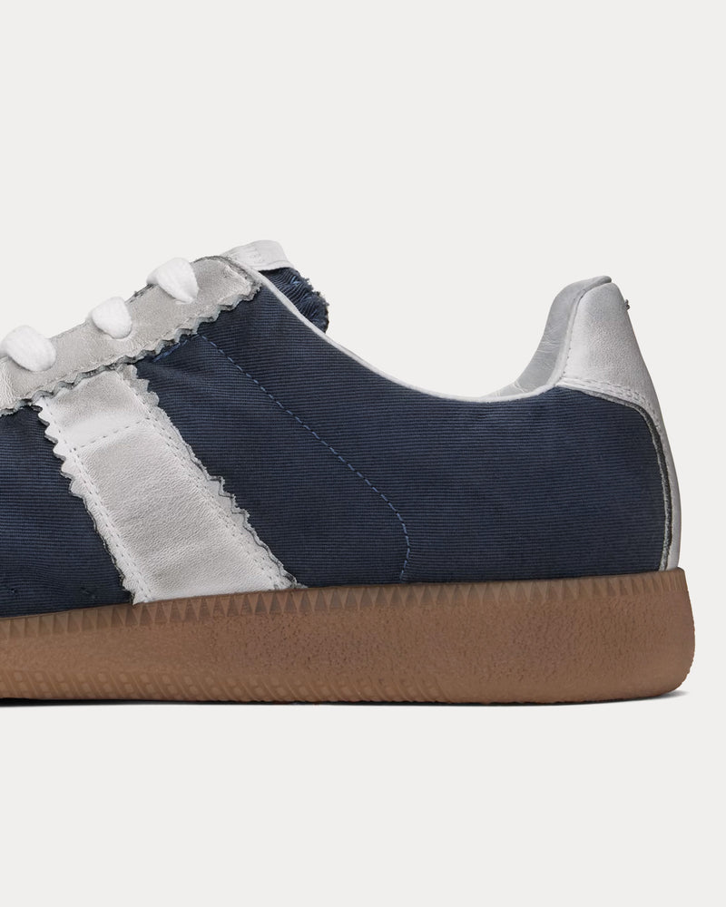 Maison Margiela Replica Cotton Drill & Suede Dark Indigo / White Low Top Sneakers - 5