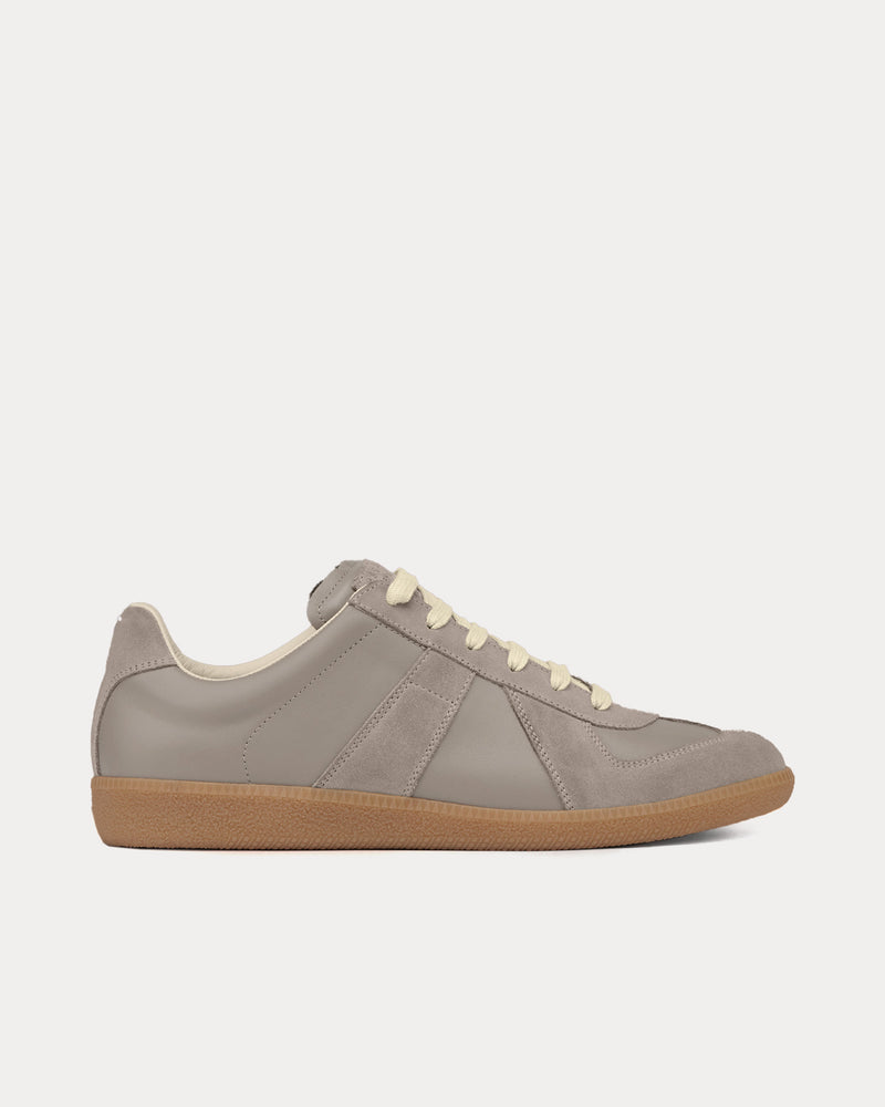 Maison Margiela Replica Leather & Suede Grey Low Top Sneakers - 1