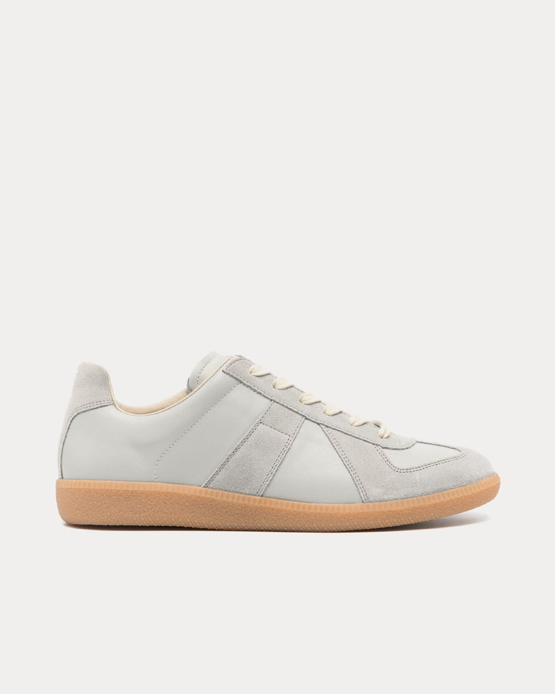 Maison Margiela Replica Leather Light Grey Low Top Sneakers - 1