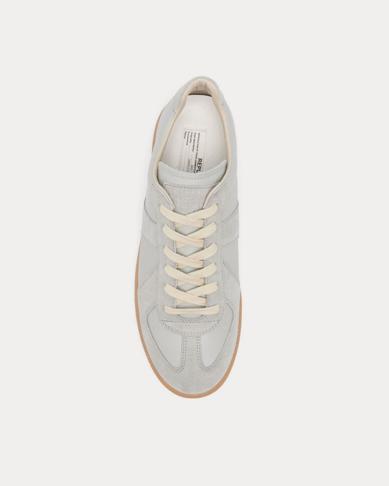 Maison Margiela Replica Leather Light Grey Low Top Sneakers - 2