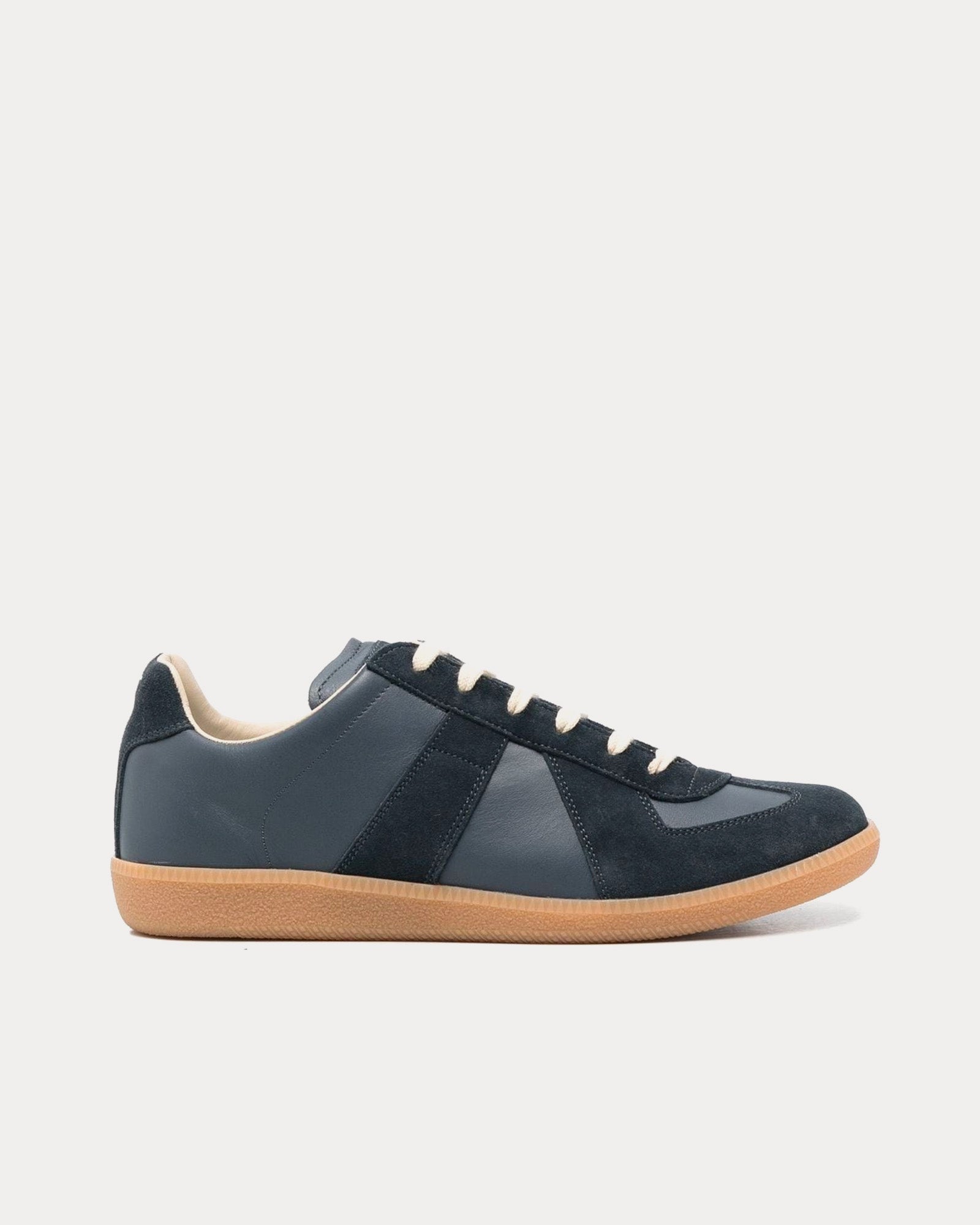 Maison Margiela Replica Leather Navy Low Top Sneakers - 1