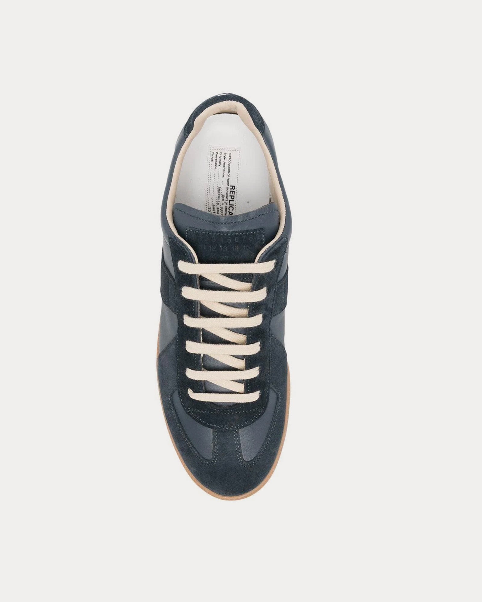 Maison Margiela Replica Leather Navy Low Top Sneakers - 2