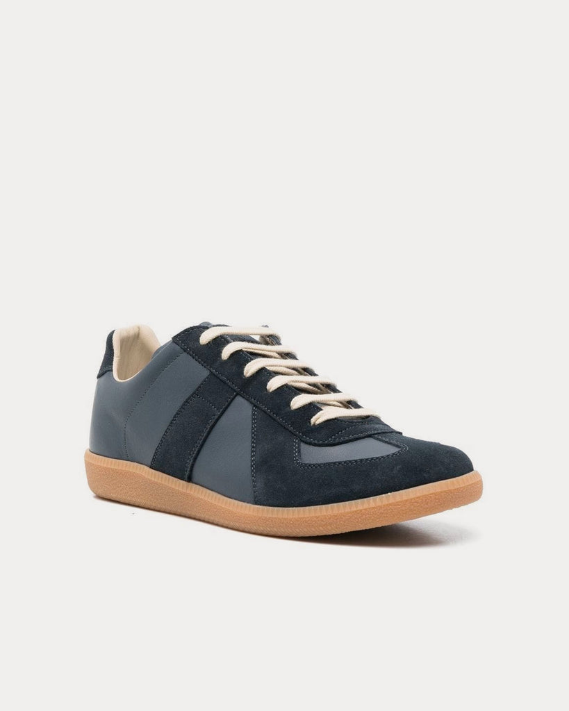 Maison Margiela Replica Leather Navy Low Top Sneakers - Sneak in Peace