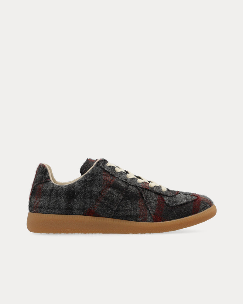 Maison Margiela Replica Recicla Grey / Red Low Top Sneakers - 1