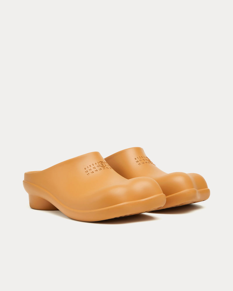 MM6 Maison Margiela Anatomic Clog Slippers Doe Brown Slip Ons - 2