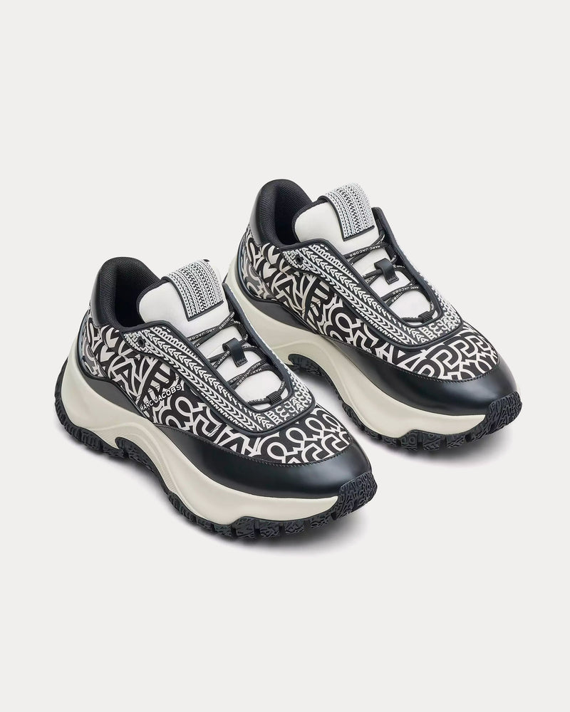 Marc Jacobs The Monogram Lazy Runner Black / White Low Top Sneakers - 3