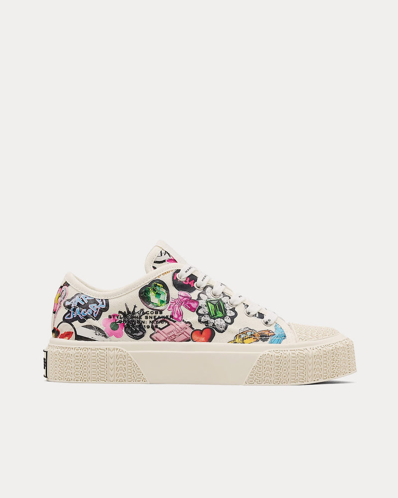 Marc Jacobs The Sticker Canvas White Low Top Sneakers - 1