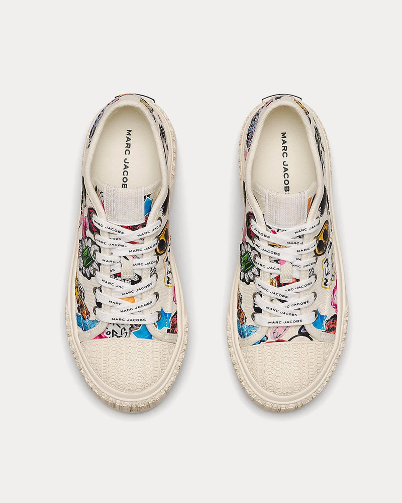 Marc Jacobs The Sticker Canvas White Low Top Sneakers - 2