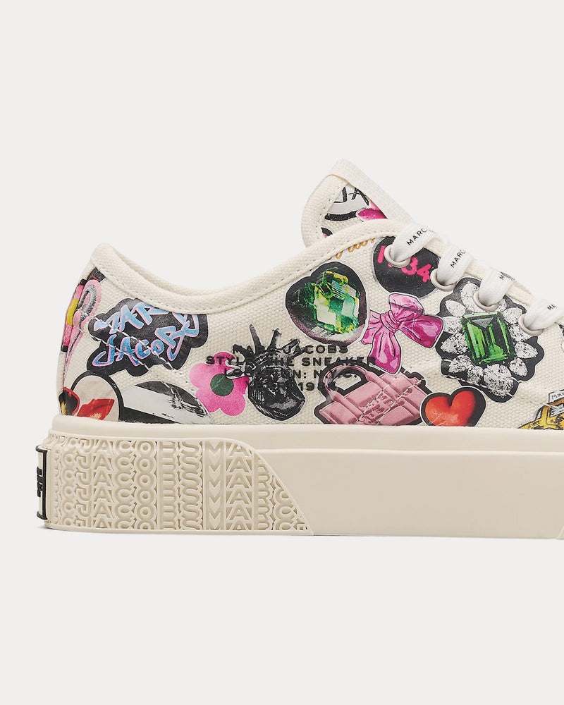 Marc Jacobs The Sticker Canvas White Low Top Sneakers - 4