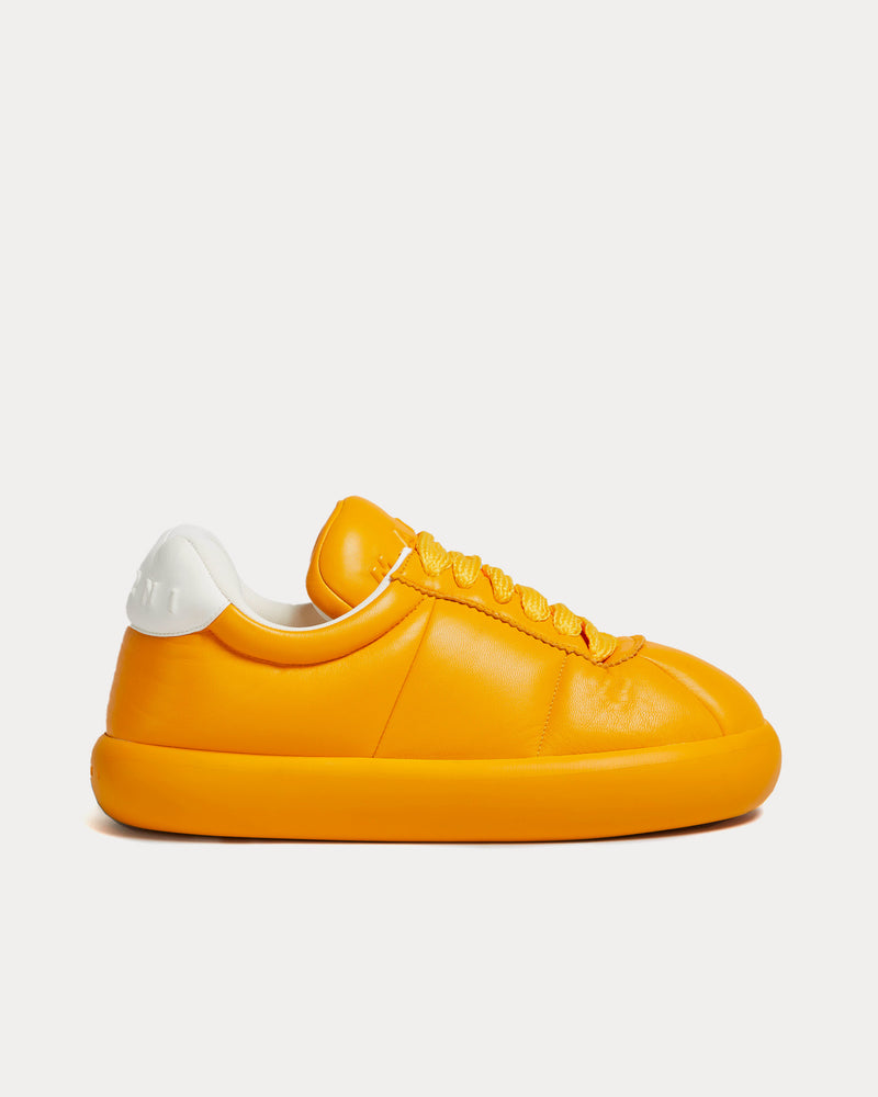 Marni Bigfoot 2.0 Leather Orange Low Top Sneakers - 1