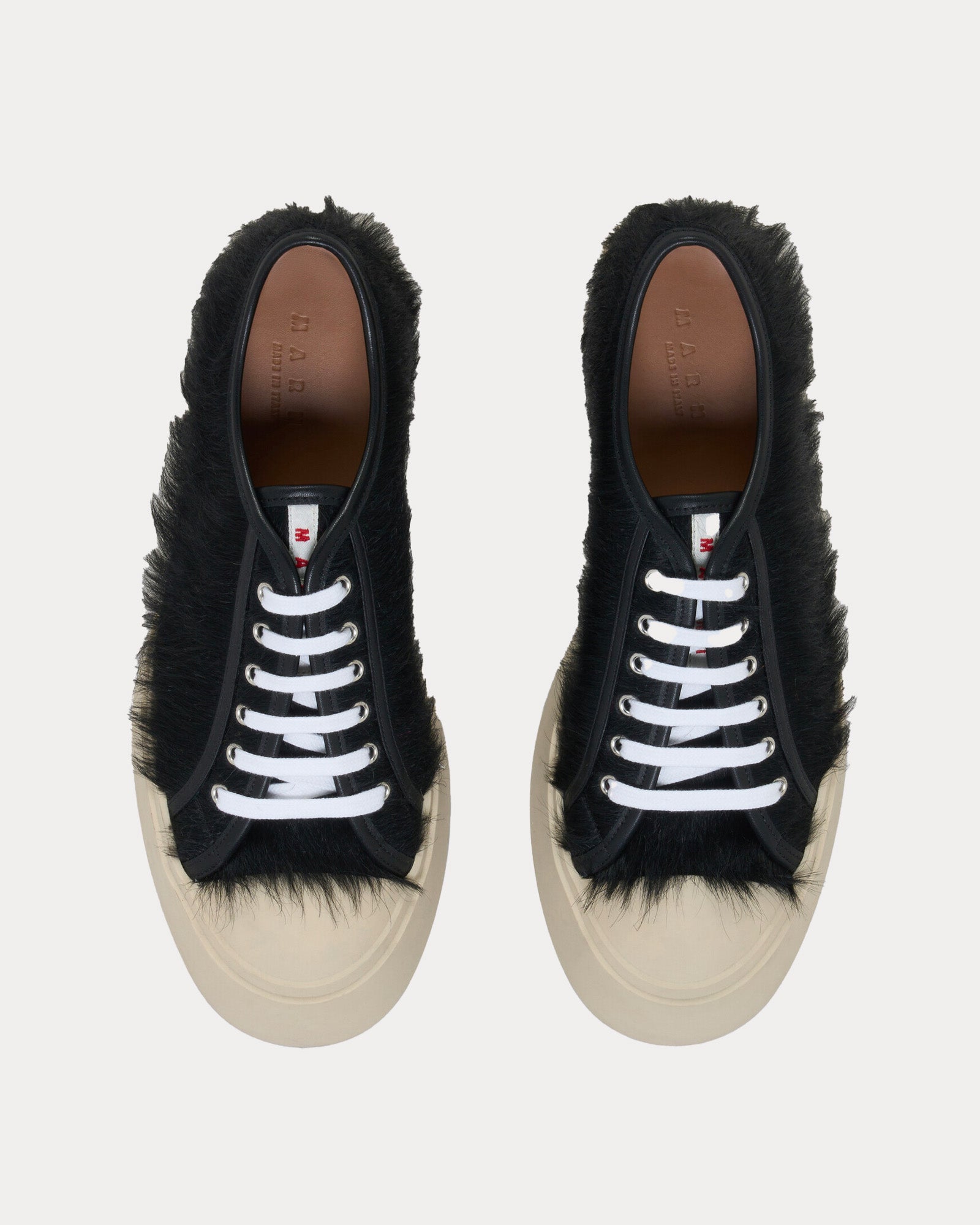 Marni Pablo Longhair Calfskin Black Low Top Sneakers - 2