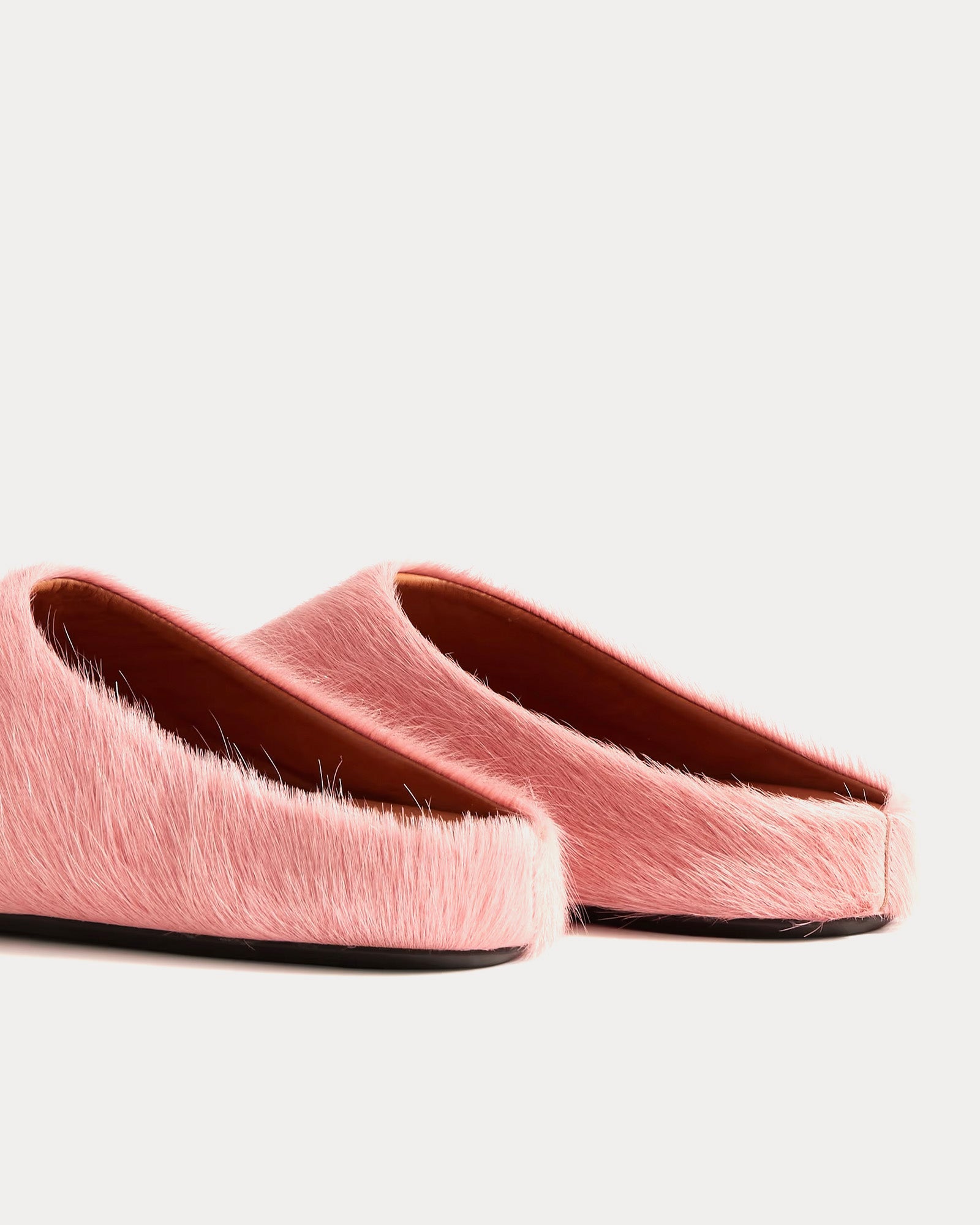 Marni Fussbett Longhair Calfskin Pink Sabot Mules - 2