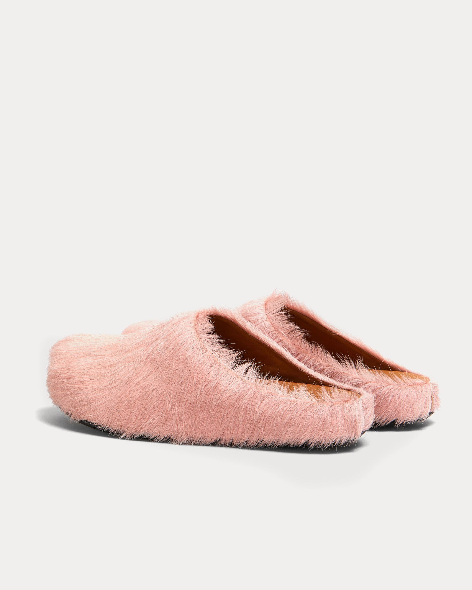 Marni Fussbett Longhair Calfskin Pink Sabot Mules - 3