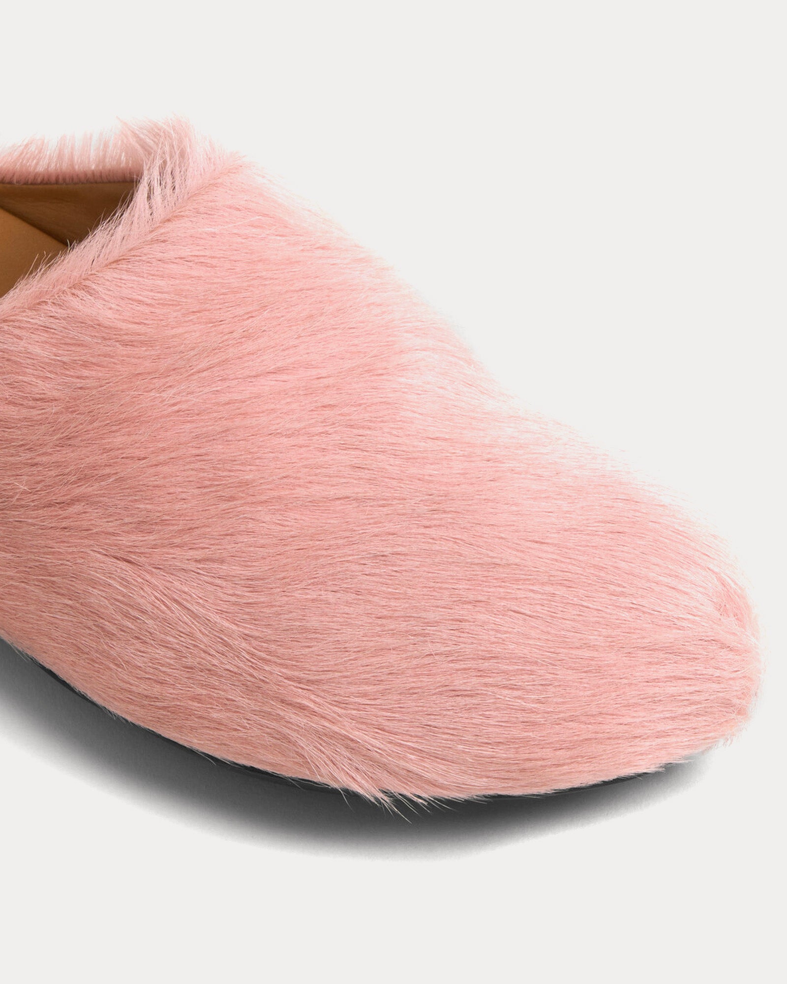 Marni Fussbett Longhair Calfskin Pink Sabot Mules - 4