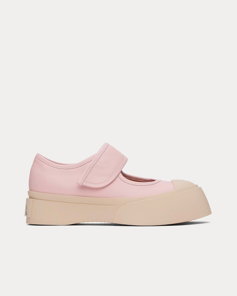 Marni Mary Jane Leather Light Pink Slip On Sneakers - 1