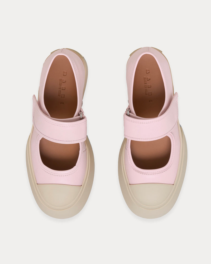 Marni Mary Jane Leather Light Pink Slip On Sneakers - 2