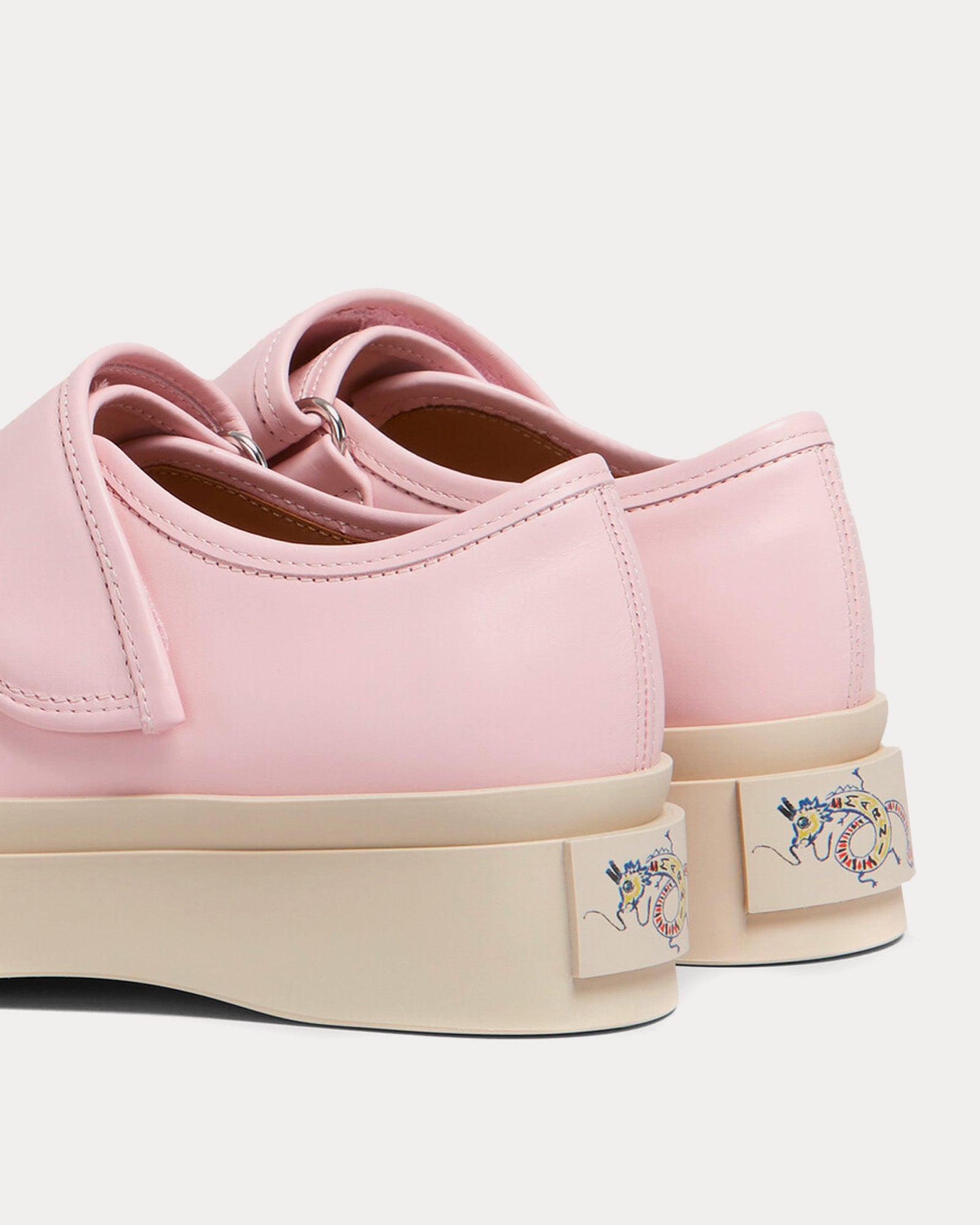 Marni Mary Jane Leather Light Pink Slip On Sneakers - 3