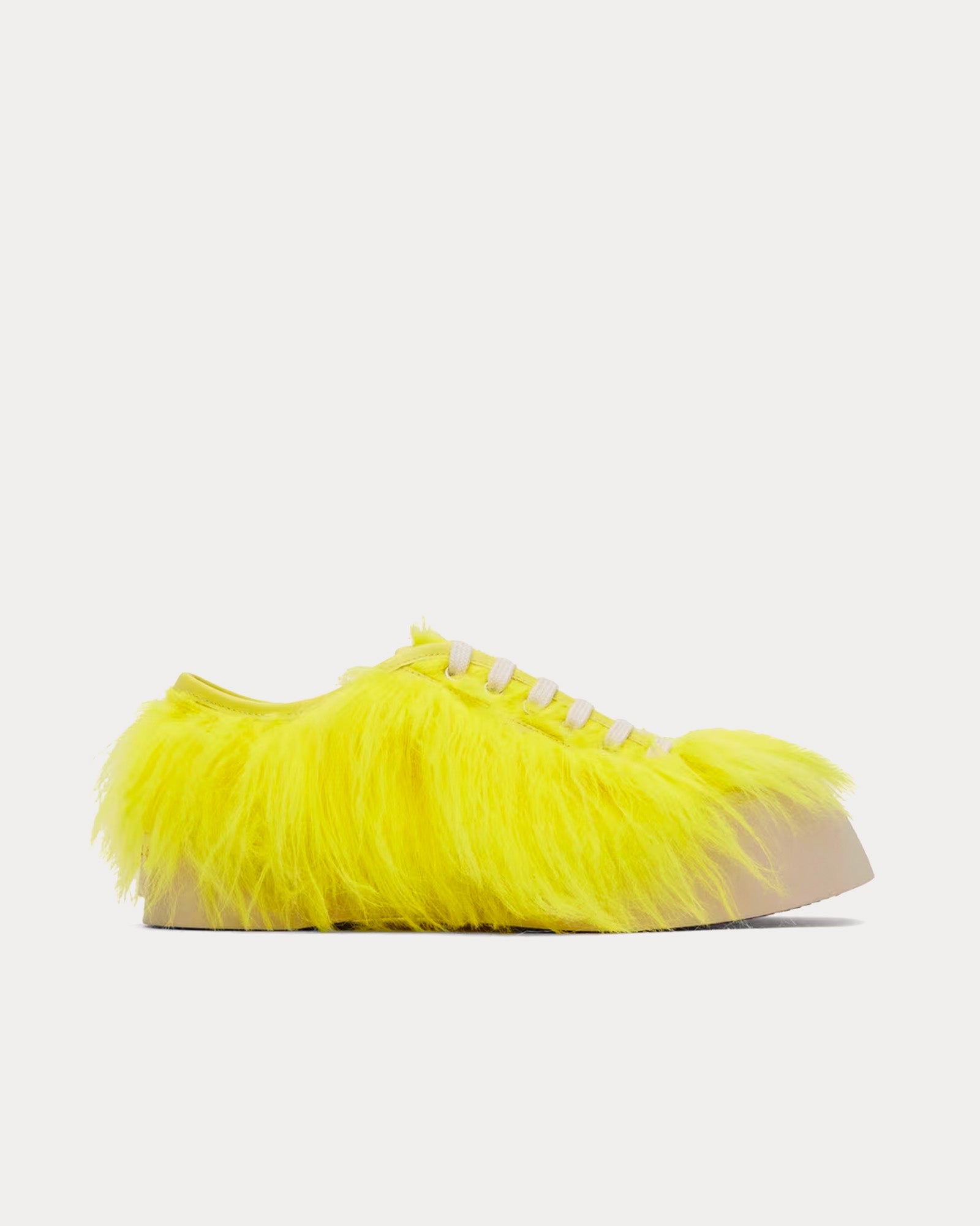 Marni Pablo Calf-Hair Lime Yellow Low Top Sneakers - 1