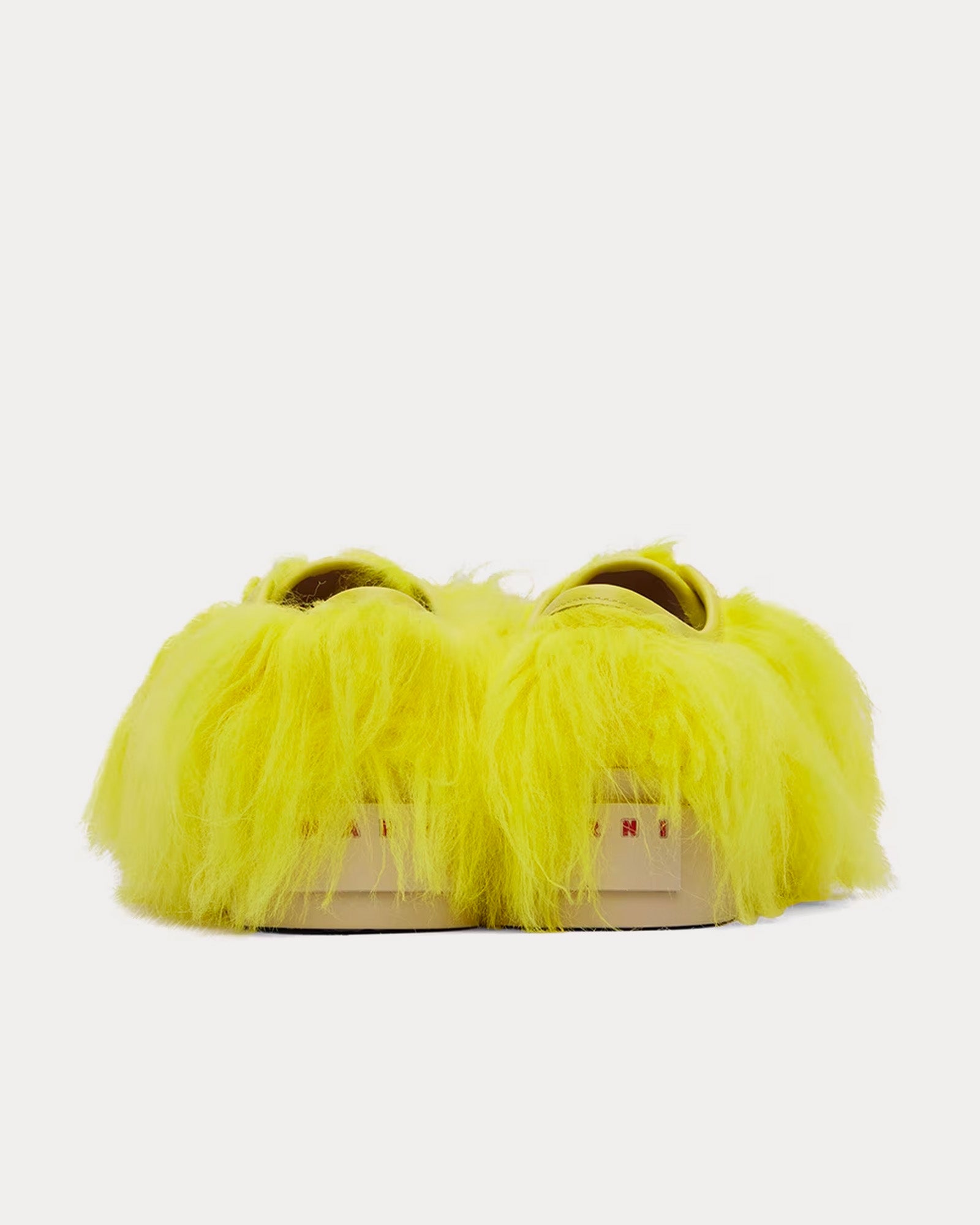 Marni Pablo Calf-Hair Lime Yellow Low Top Sneakers - 3