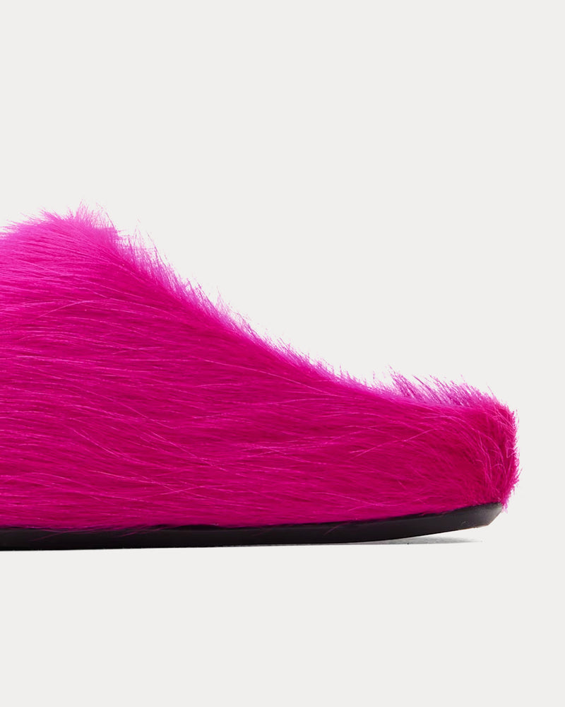 Marni Fussbett Longhair Calfskin Fuchsia Sabot Mules - 4