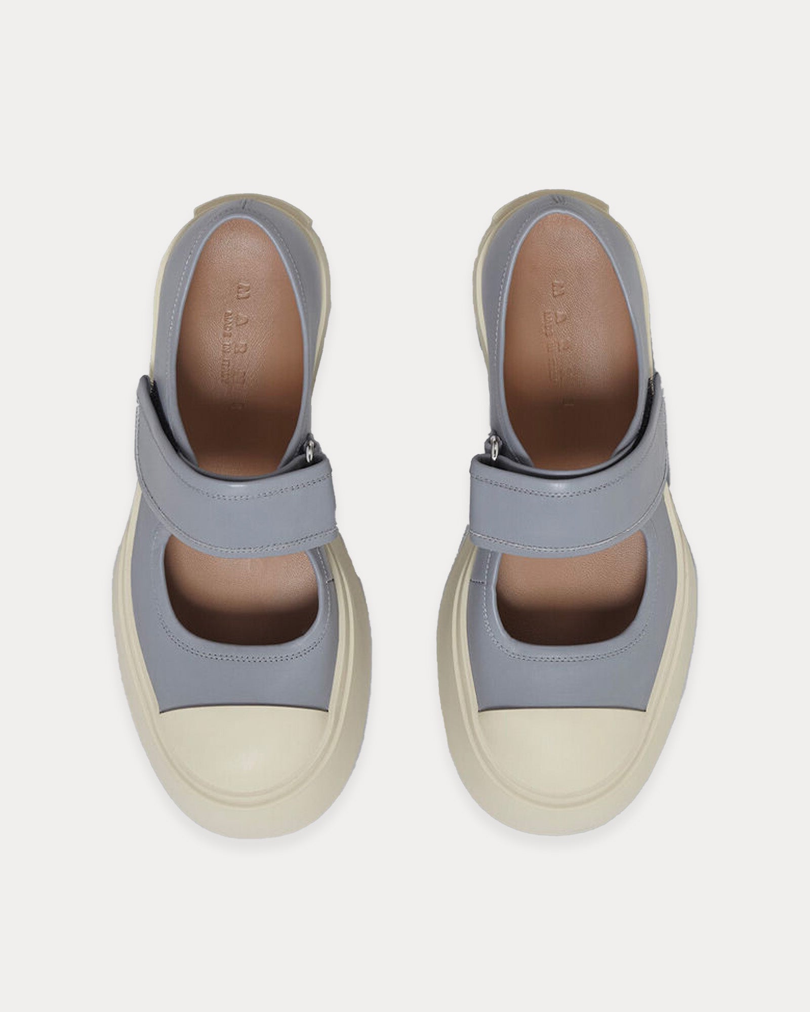 Marni Mary Jane Leather Grey Slip On Sneakers - 2