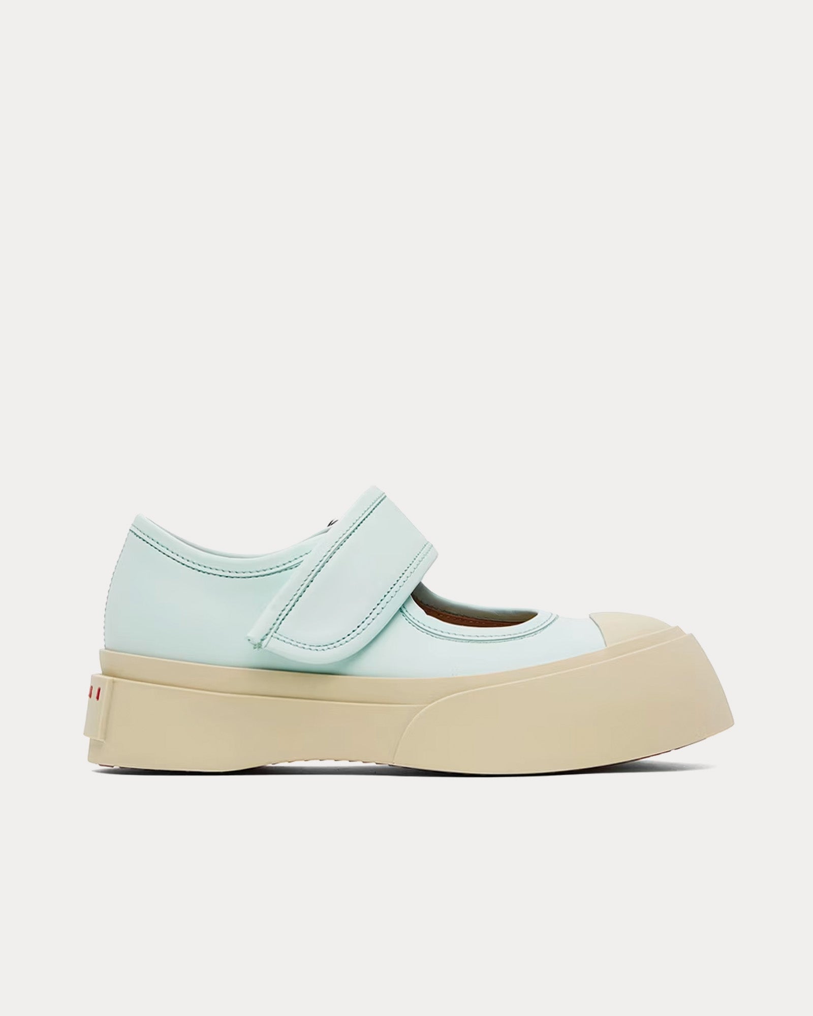 Marni Mary Jane Leather Light Blue Slip On Sneakers - 1