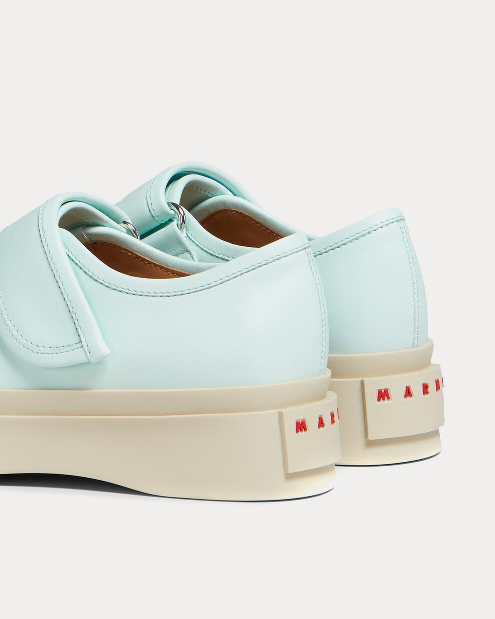 Marni Mary Jane Leather Light Blue Slip On Sneakers - 3