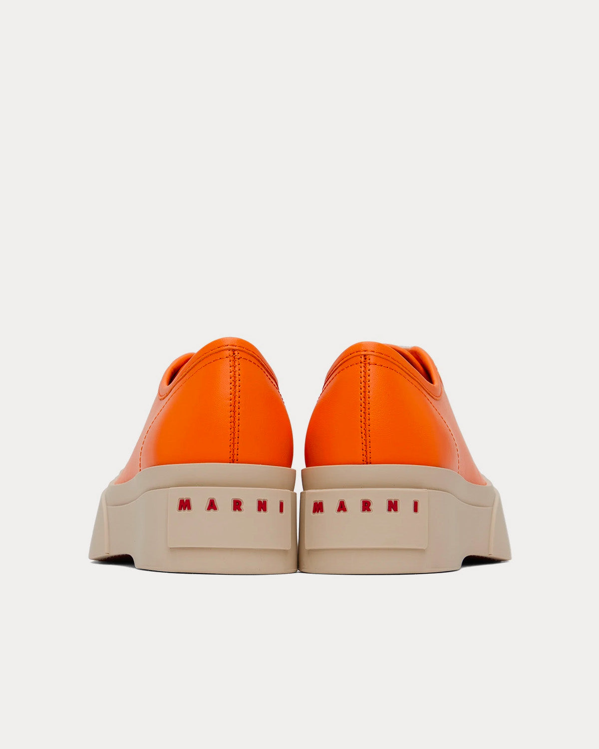 Marni Pablo Leather Orange Low Top Sneakers - 3